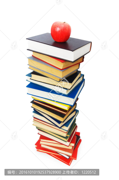 回到學(xué)校的概念與書籍和蘋果