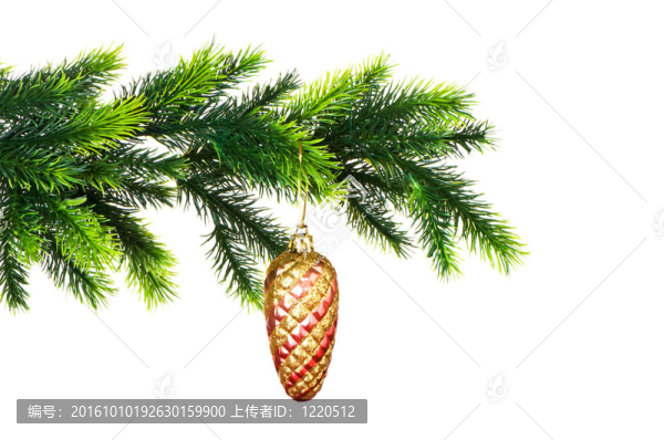 白色背景下的圣誕裝飾