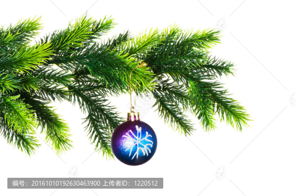 白色背景下的圣誕裝飾