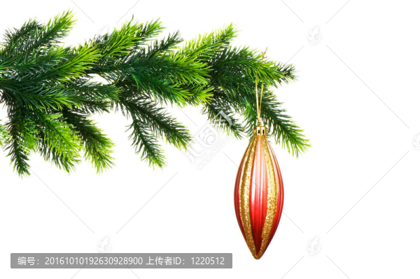 白色背景下的圣誕裝飾