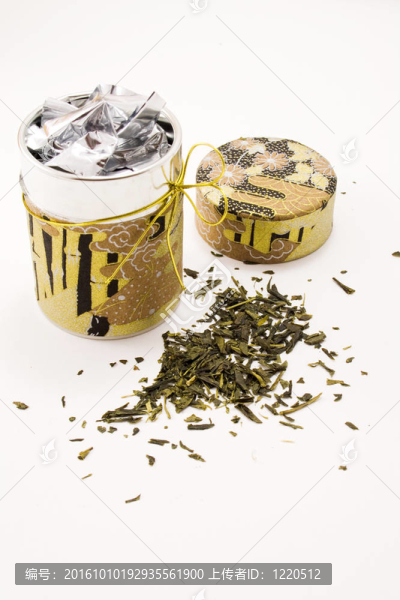 美麗的綠茶盒子；打開