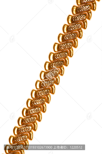 白色背景上的金鏈