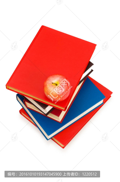 回到學(xué)校的概念與書籍和蘋果