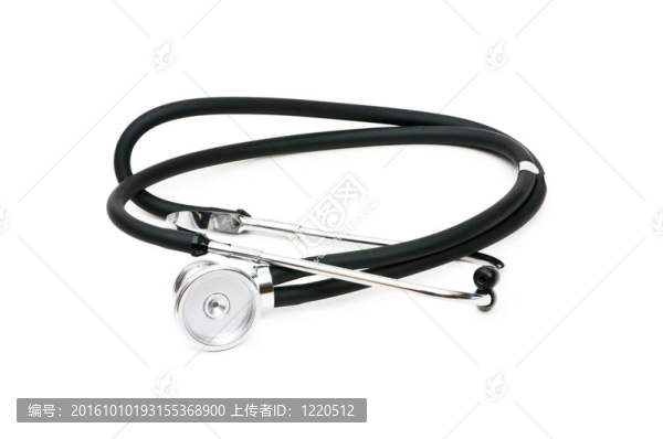 醫(yī)用聽診器孤立在白色背景