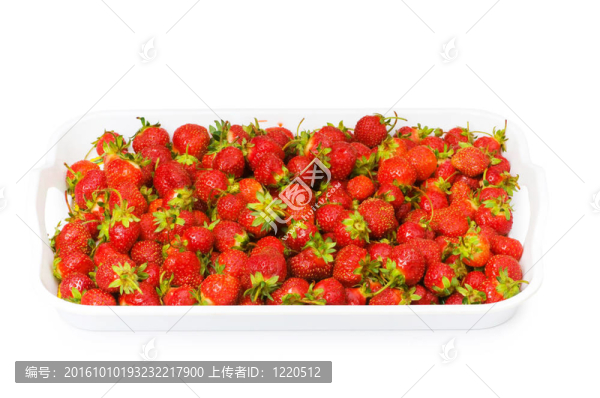 白色背景上的紅草莓