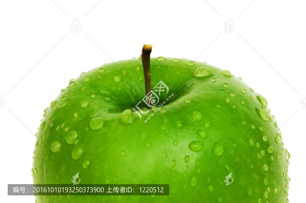 白蘋果上露的綠蘋果