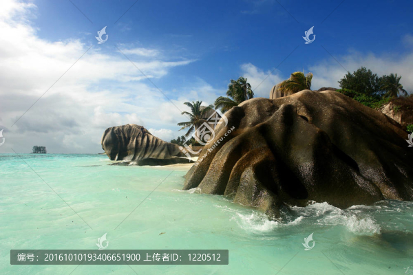塞舌爾海灘。拉迪格島島。