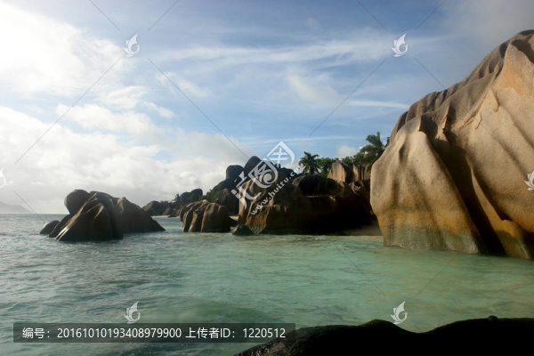 塞舌爾海灘。拉迪格島島。
