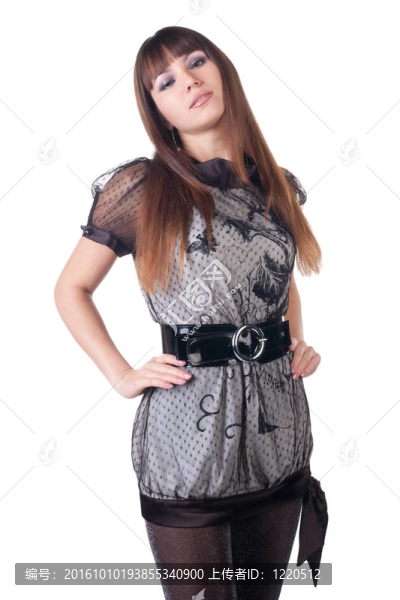 美麗的女人穿著性服裝。