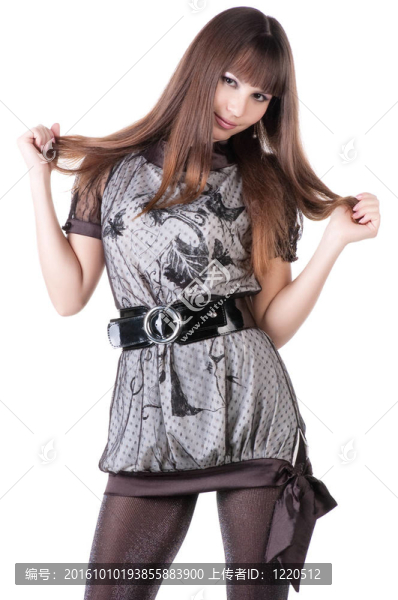 美麗的女人穿著性服裝。