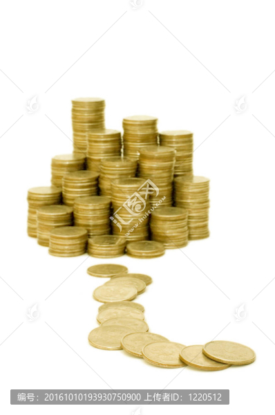白色背景下的金幣