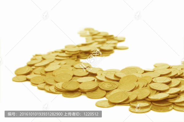 白色背景下的金幣