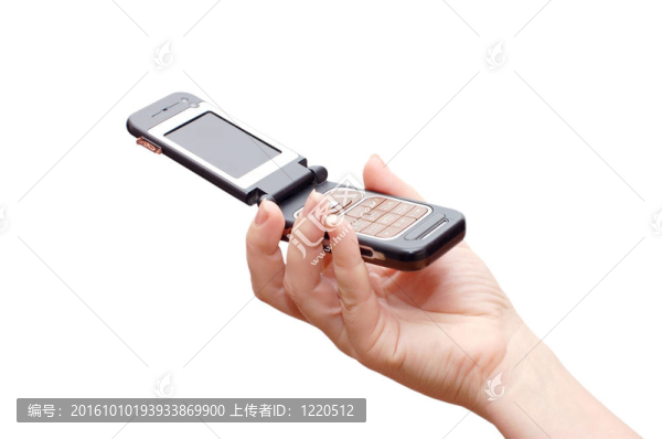 手機(jī)在手上隔離白色
