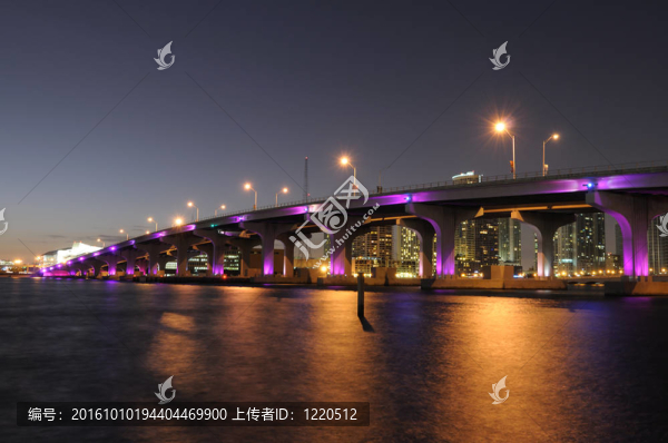 在邁阿密的美國(guó)佛羅里達(dá)州比斯坎灣橋；