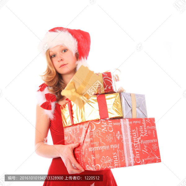 Santa小姐正在失去一個禮品盒