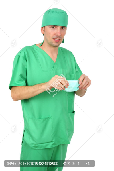 白人背景下男醫(yī)生的孤立鏡頭