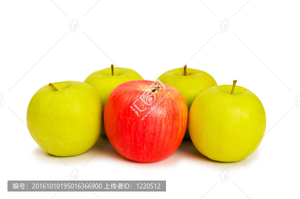 站在人群的概念與蘋果孤立的白色