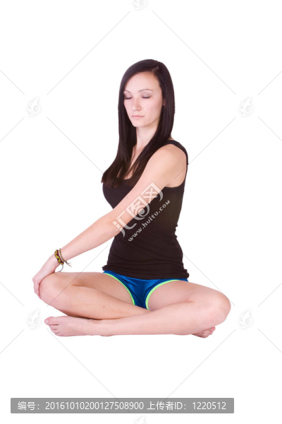 瑜伽姿勢(shì)的女人