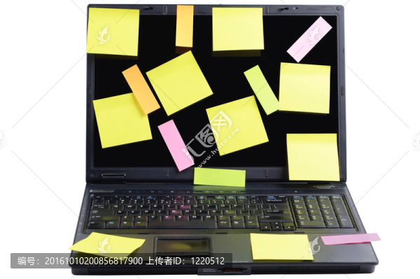筆記本電腦上的粘合劑筆記