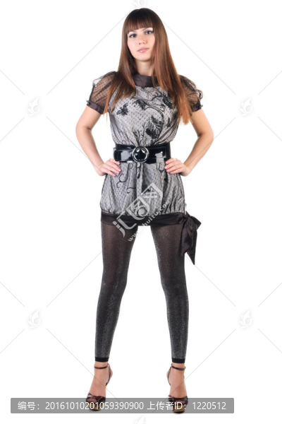 美麗的女人穿著性服裝。