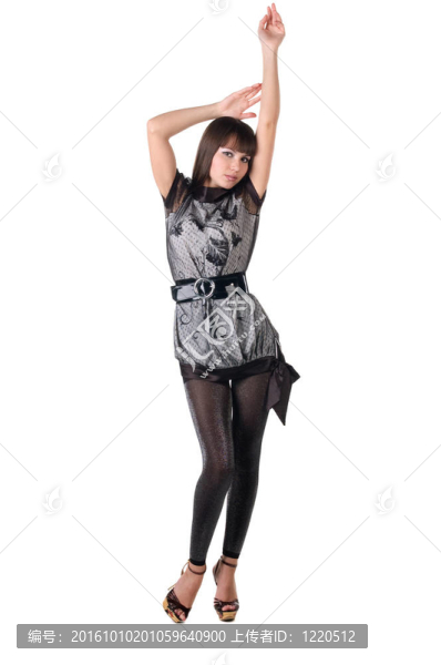 美麗的女人穿著性服裝。