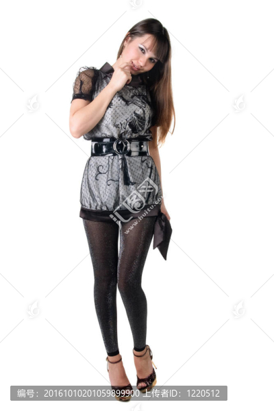 美麗的女人穿著性服裝。