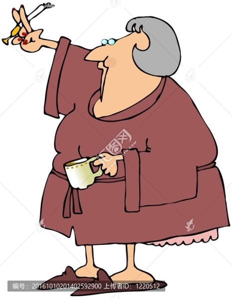 女人喝咖啡，抽香煙