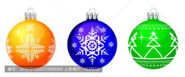 向量圣誕球。沒有透明度和影響。