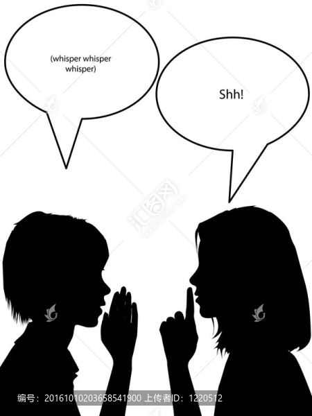 耳語噓剪影女性告訴秘密