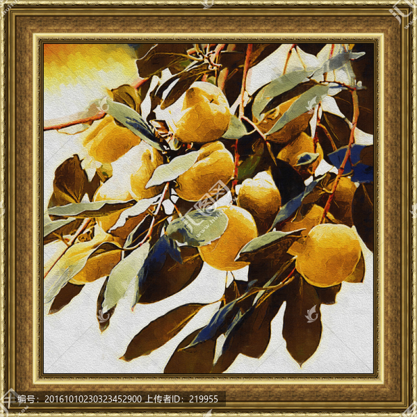 油畫,金秋,碩果