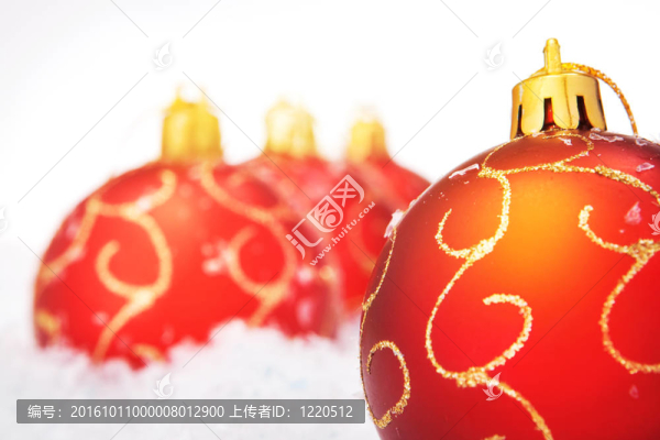 雪花近距離圣誕球。