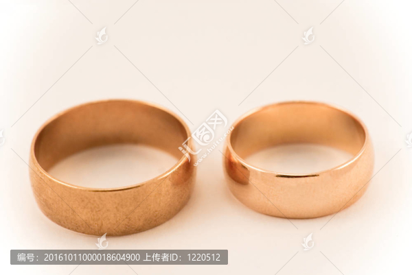 一對金色的結(jié)婚戒指