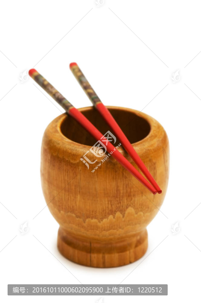 筷子和碗-聚焦筷子的尖端