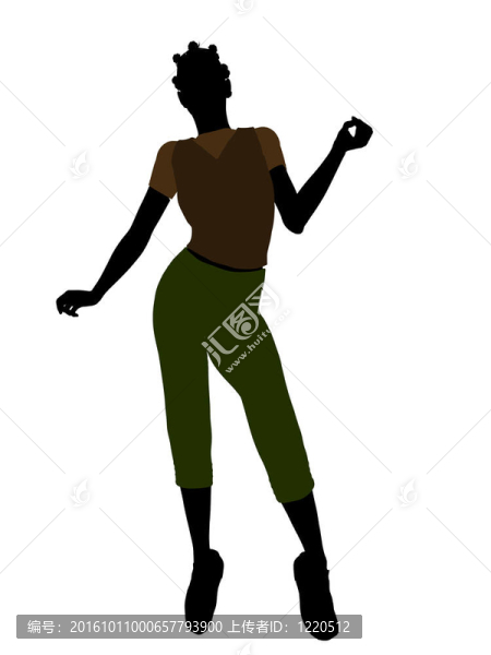 美國(guó)黑人休閑女性剪影