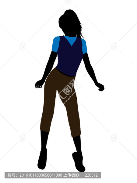 休閑女人插圖剪影