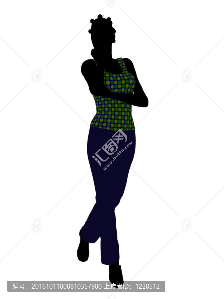 美國黑人休閑女性剪影