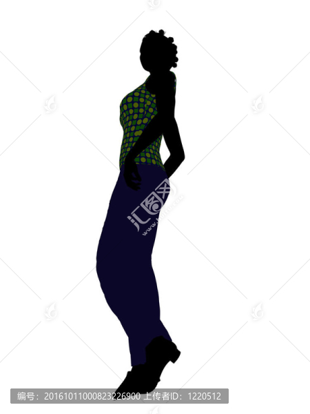 美國(guó)黑人休閑女性剪影