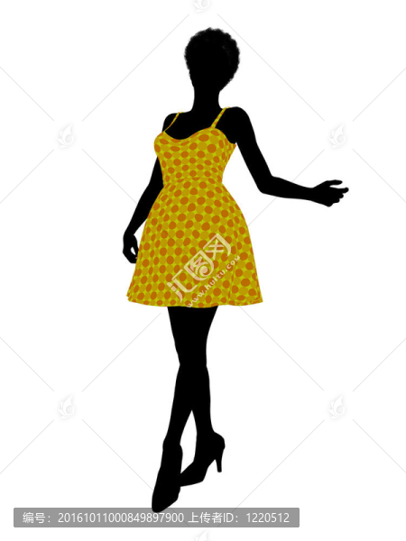 時尚黑人女性插畫剪影