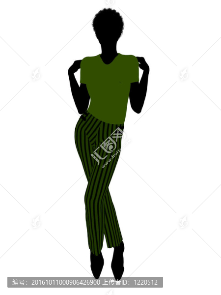 非洲裔女性辦公室插圖剪影