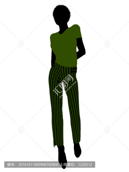非洲裔女性辦公室插圖剪影
