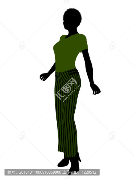 非洲裔女性辦公室插圖剪影