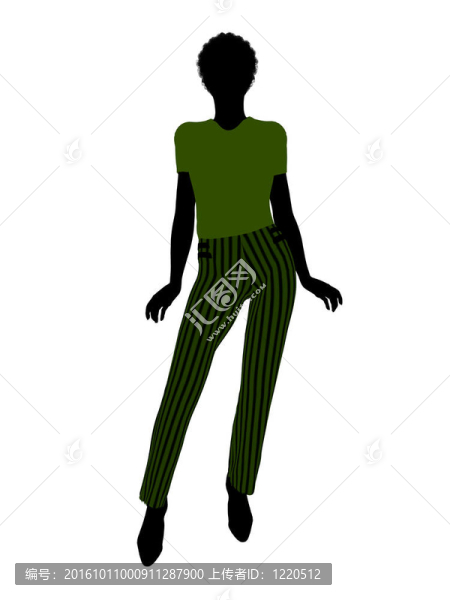非洲裔女性辦公室插圖剪影