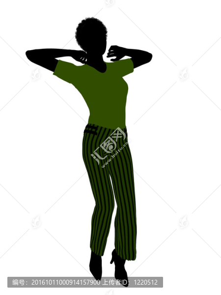非洲裔女性辦公室插圖剪影