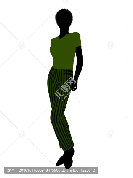 非洲裔女性辦公室插圖剪影
