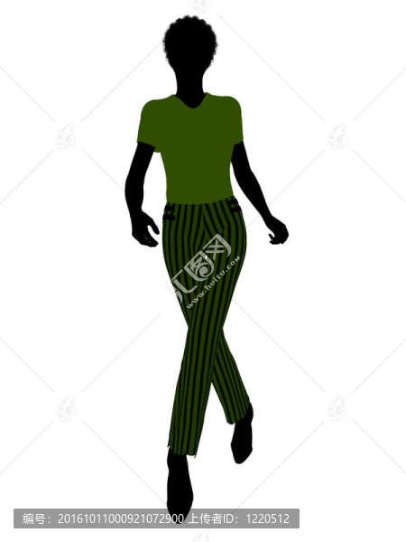 非洲裔女性辦公室插圖剪影