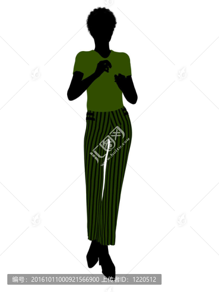 非洲裔女性辦公室插圖剪影