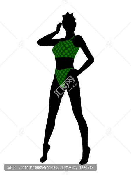 美國(guó)黑人女性泳裝剪影