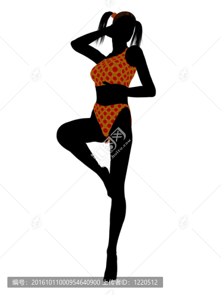 女性泳裝的剪影