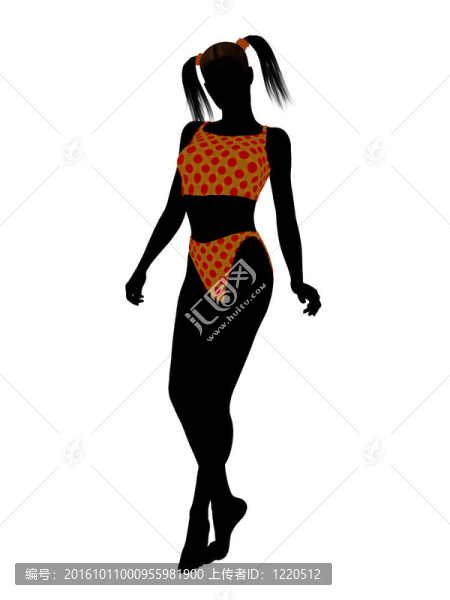女性泳裝的剪影