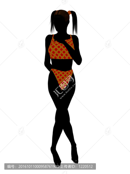 女性泳裝的剪影